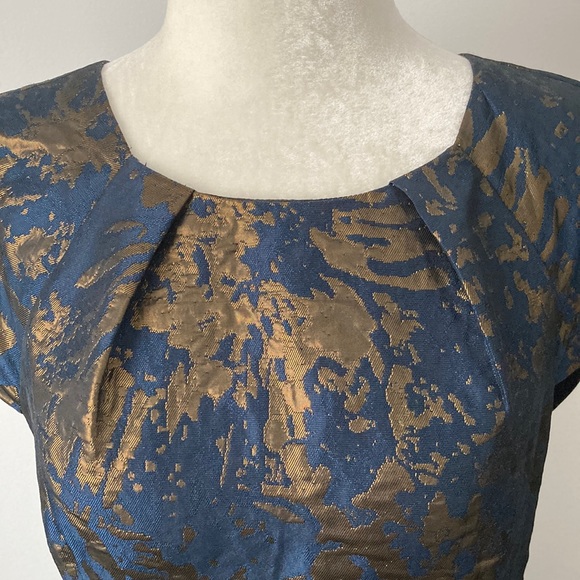 All Saint Spitalfields Navy Gold Dress - Picture 3 of 12